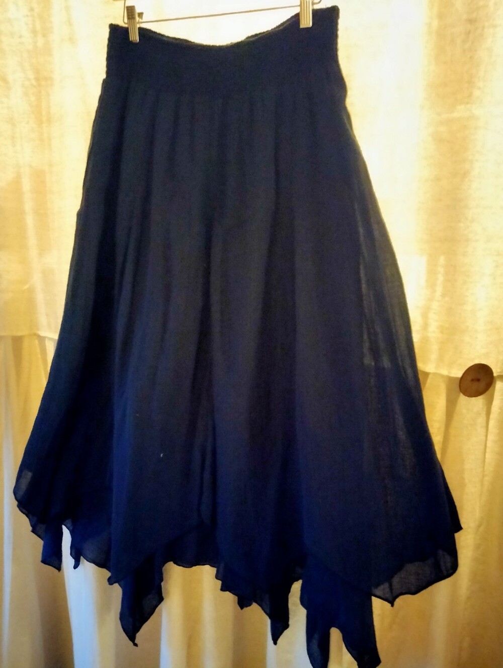 Style & Co. Navy Smocked-Waist Maxi Skirt